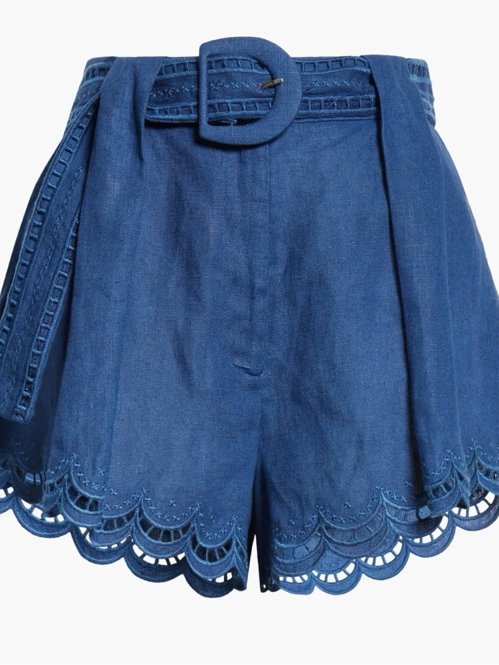 FARM Rio Richelieu lace detail linen shorts